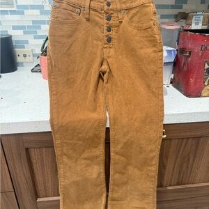 Madewell cali Boot Brown Button-Fly Corduroy Pants